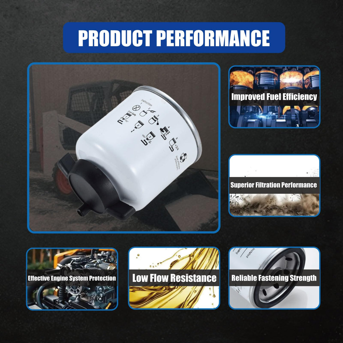 6667352 Fuel Filter with Water Separator Fits for Bobcat Loader