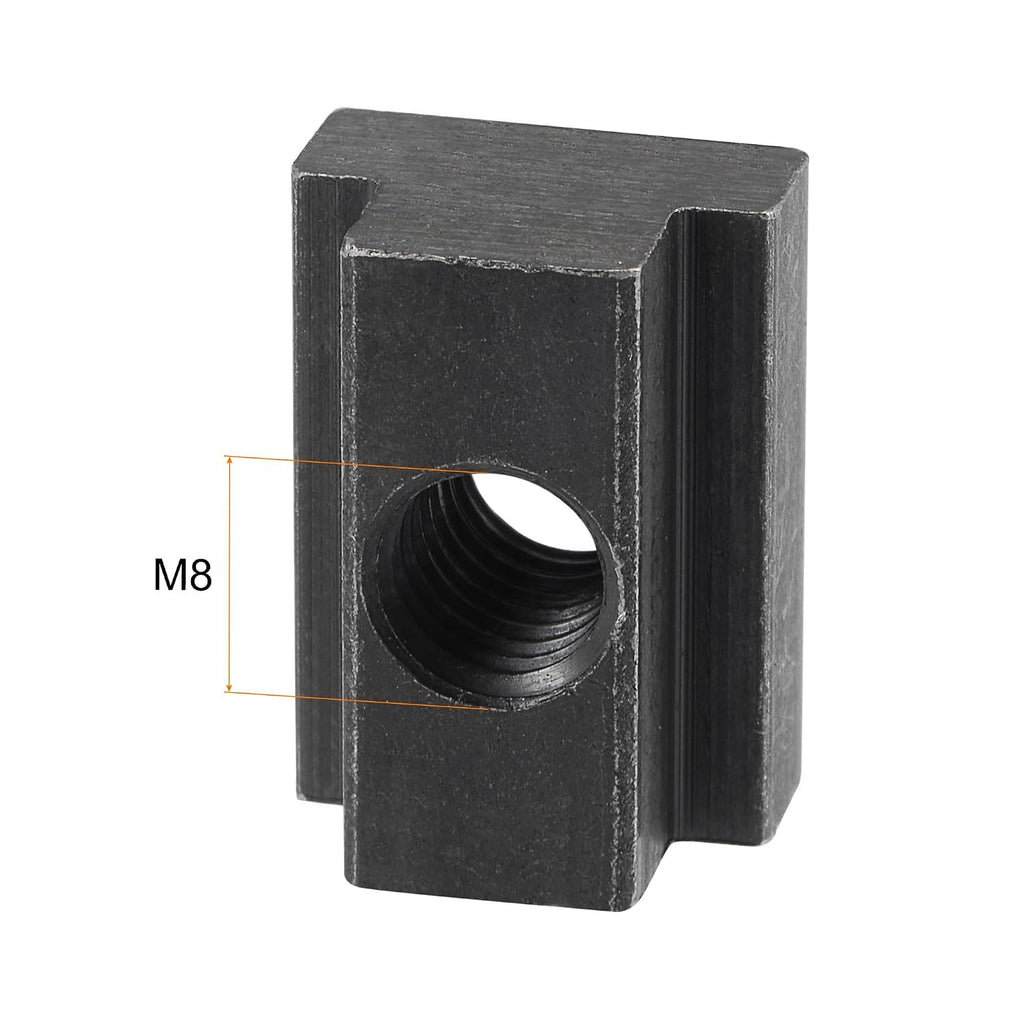 uxcell M8 Thread T Slot Nuts Alloy Steel Black Oxide Finish 10Pcs