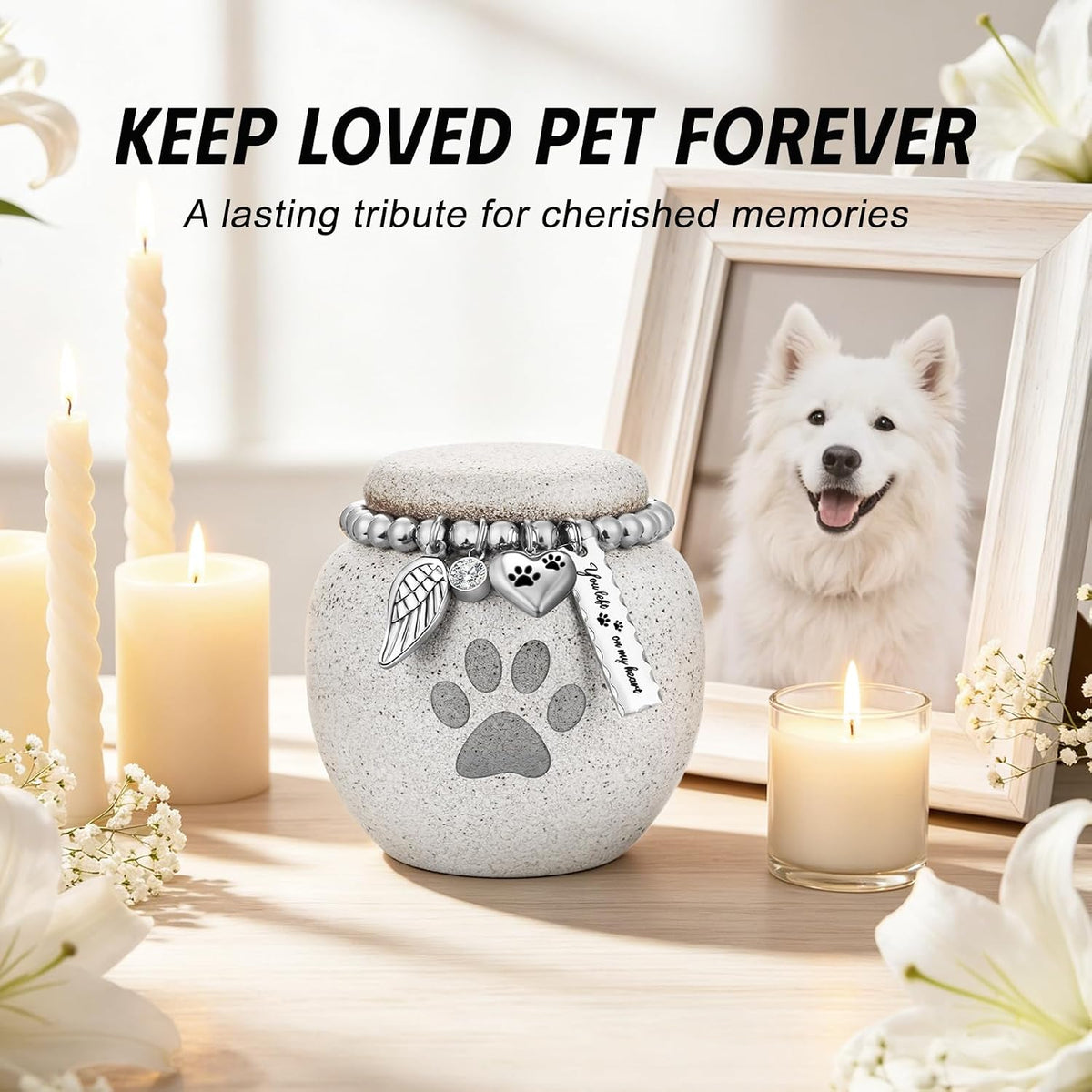 Pet Urns for Cats Dog Urns for Ashes 2.76“ Pet Urn Ceramic Small Urn