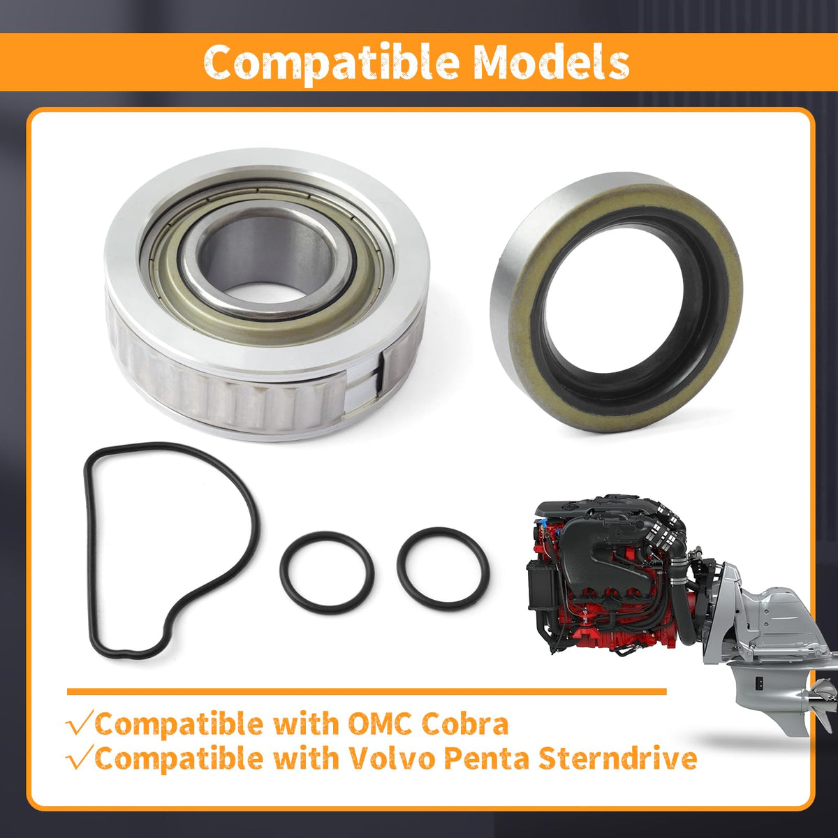 Erchon 3853807 Marine Bell Housing Gimbal Bearing Kit