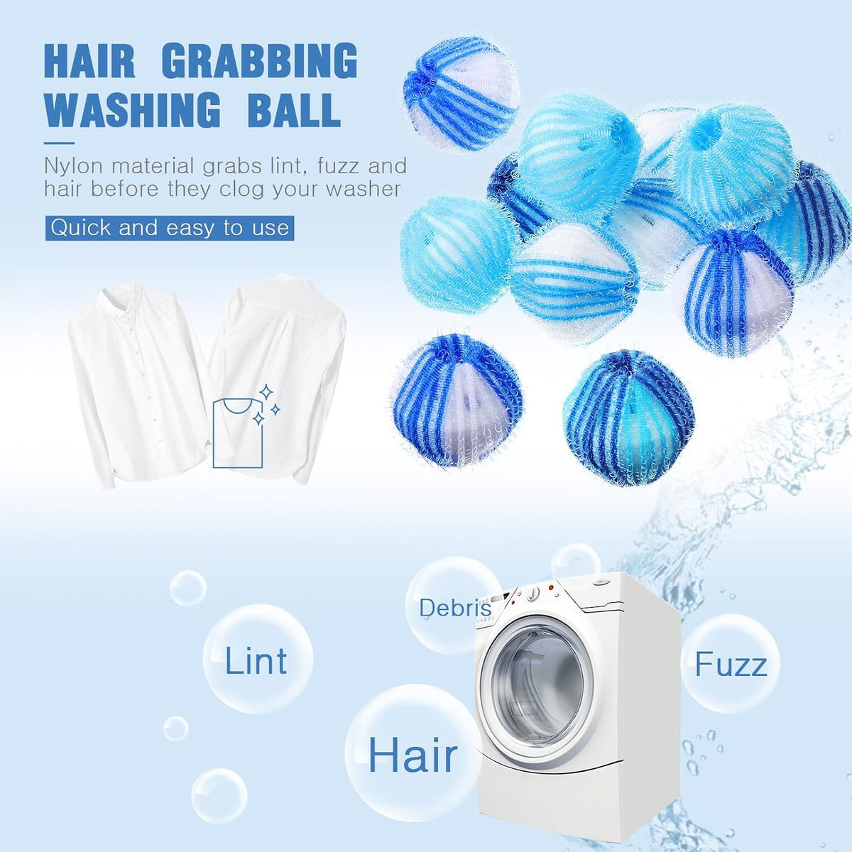 12 Pieces Pet Hair Remover for Laundry, Blue Set