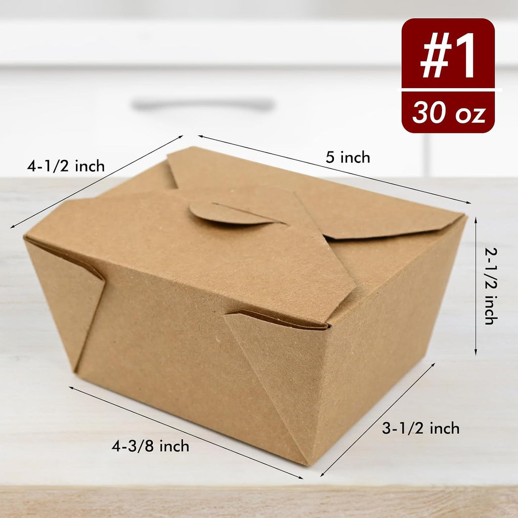 30 oz Kraft Paper Pack of 120 Fold to Go Containers