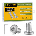 3/8-16 x 1 Bolt, 25PCS Flat Head Hex Socket Cap Screws Bolts, 304 Stainless Steel 18-8, Fully Threaded, with Hex Spanner