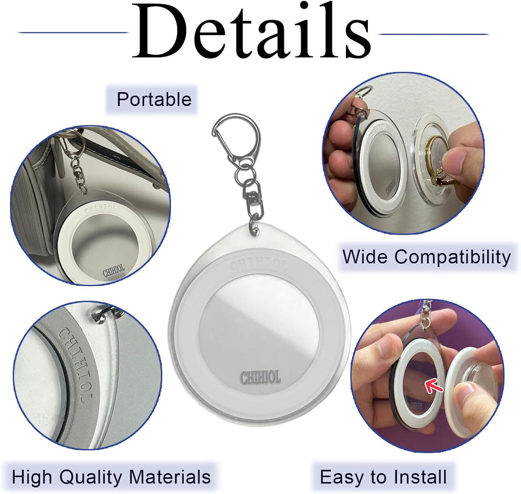 Magnetic Phone Grip Storage Keychain for Popsocket Magnetic Phone Grip Ring Holder Storage for Bag Keychain Portable