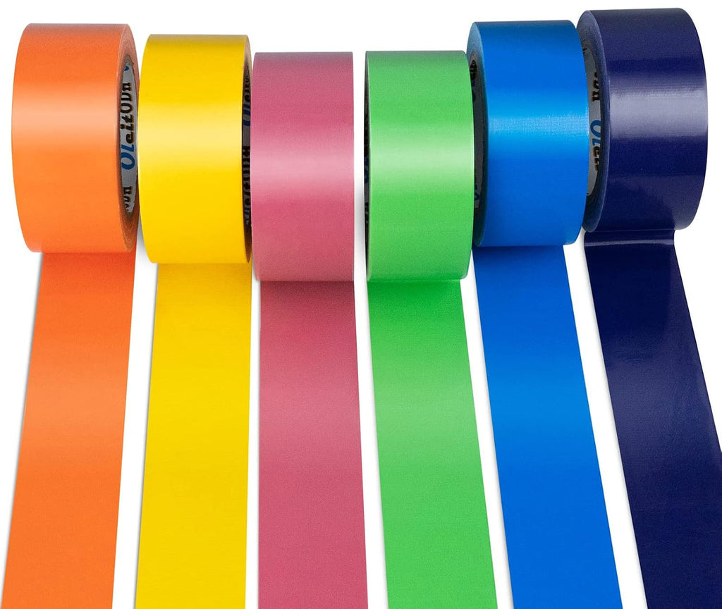 Rainbow Colored Duct Tape, 6 Pack, 2 Inch x 180 Yards