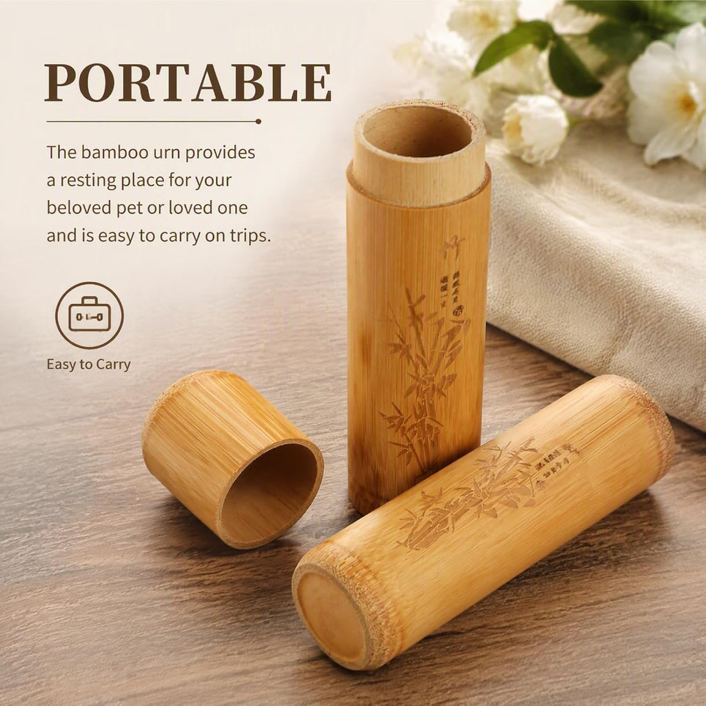 Small Bamboo Scattering Urn Tube, Ashes Biodegradable Scattering Cremation ECO Biodegradable Friendly Mini Spreading