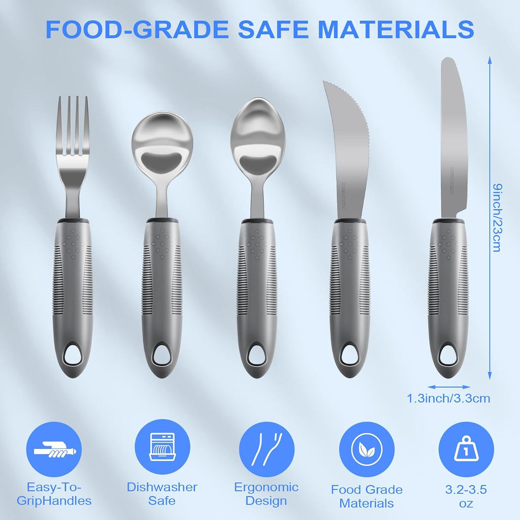 Adaptive Utensils, Weighted Utensils for Hand Tremors, Utensils for Parkinsons Patients,Elderly,Arthritis,Weak Hand
