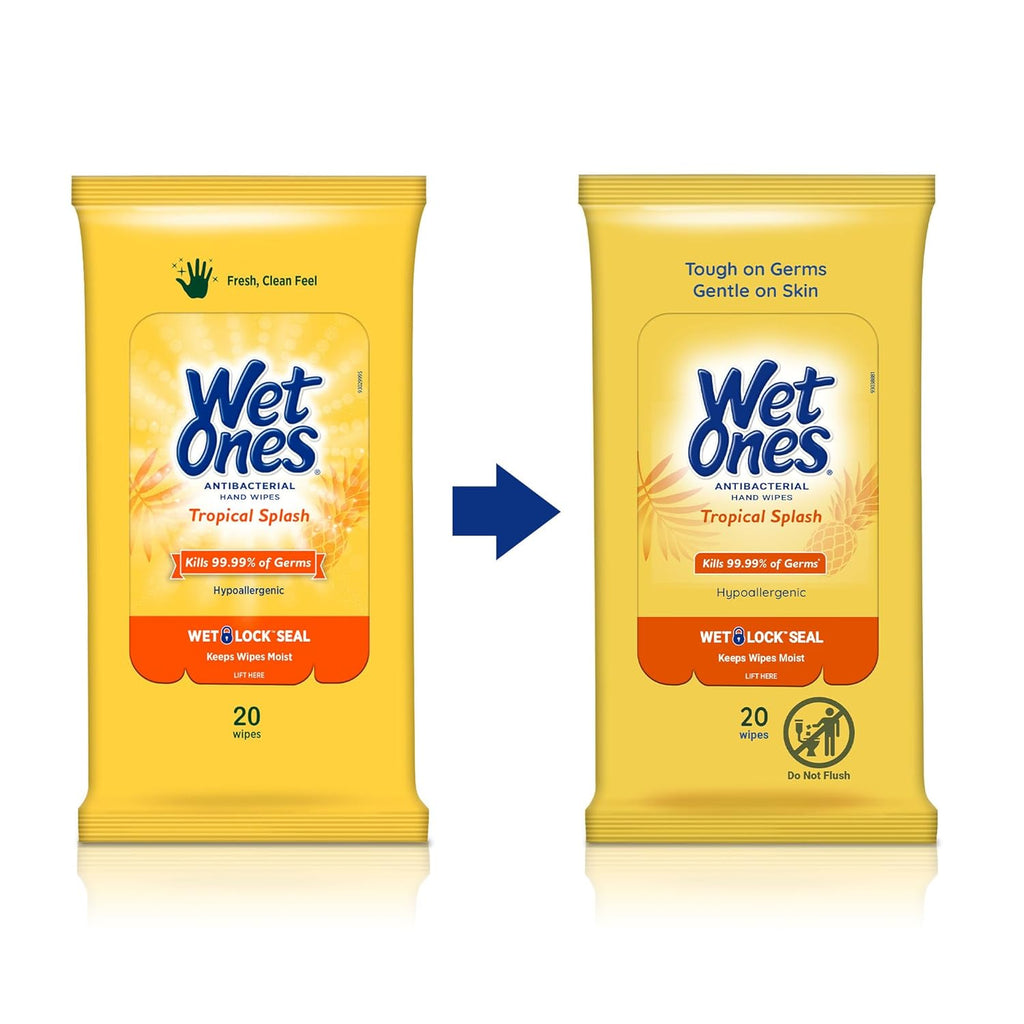 Antibacterial Hand Wipes, Tropical Splash, 20 ct (10 Pack)