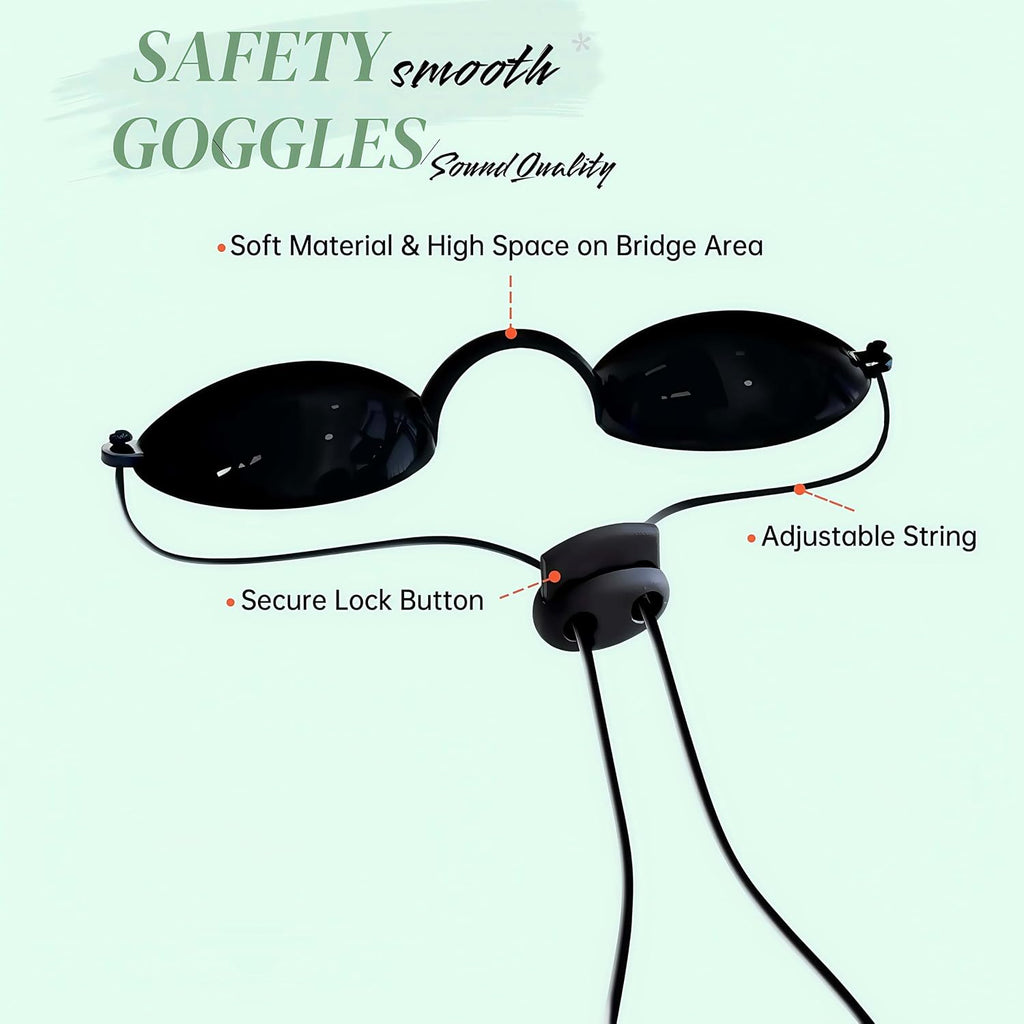 See-Through Safety Goggles Pack of 2, Transparent Safety Glasses for Tanning Use, and Half-clear Eye Protection, 2