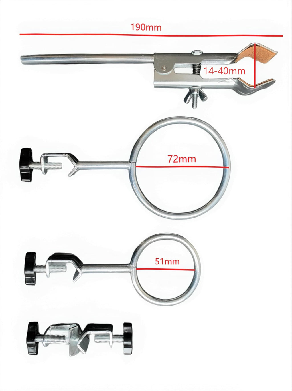 1000ml Glass Separatory Funnel Casting Iron Base PTFE Stopcock