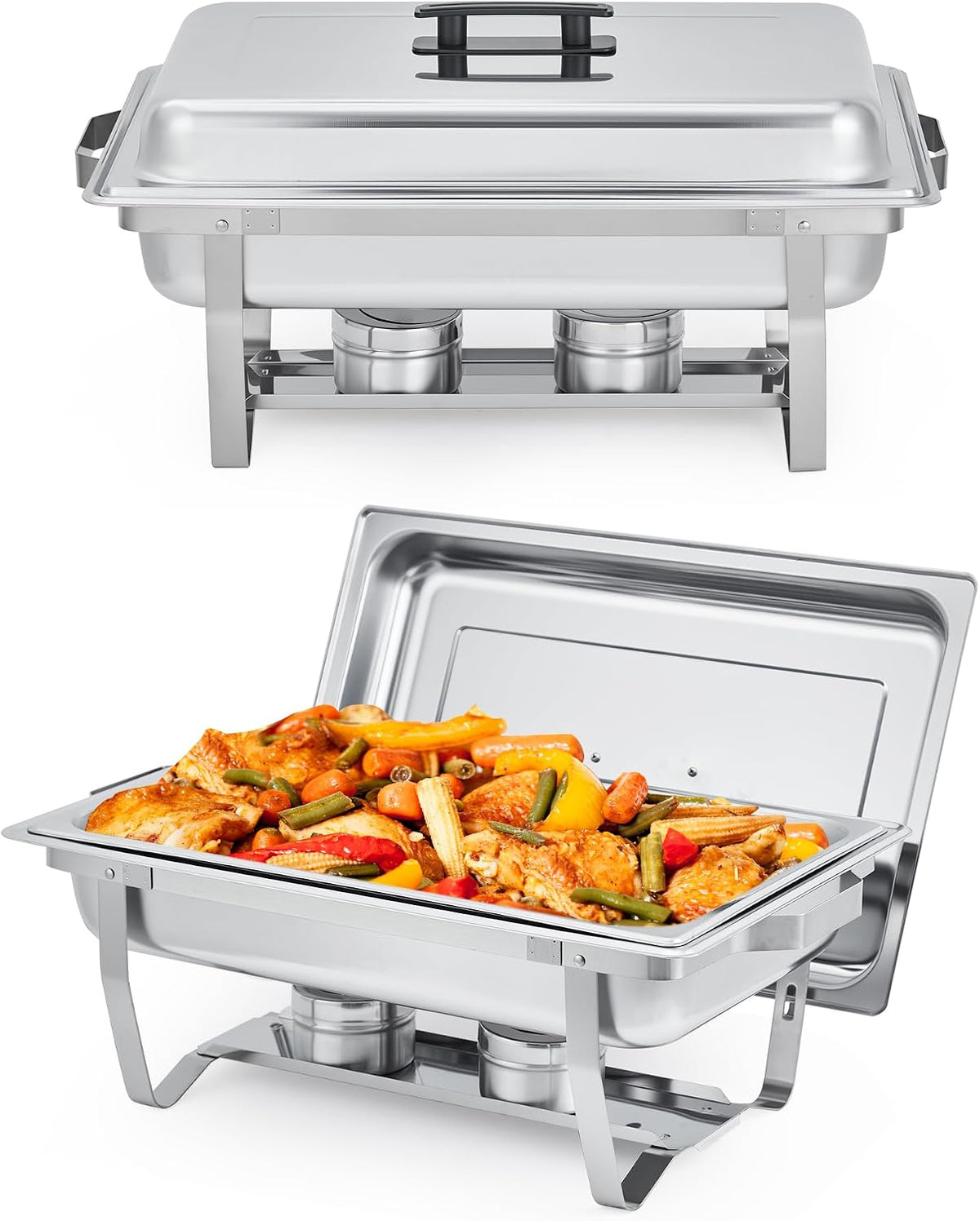 Chafing Dishes for Buffet 2 Pack, 8QT Buffet Servers & Warmers Set