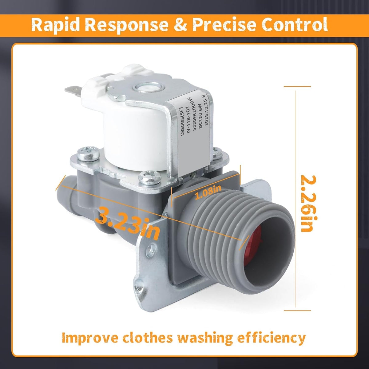 5220FR2006W Washer Water Inlet Valve Compatible with LG Washer Dryer F3K7CYK2S ASTESEU F3K7CYK2W ABWESEU F3L2CNV4W ABWEVUS, Washing Machine Replacement Parts