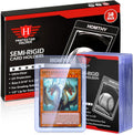 50ct Semi Rigid Card Holders for Trading Cards, Card Sleeves | with 1/2" Lip Baseball Card Protector for PSA, BGS