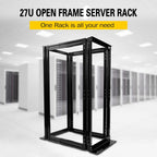 Server Rack 4 Post Open Rack Frame Rack Enclosure 19 Inch Adjustable Depth Aluminum (27U,56Inch Height)
