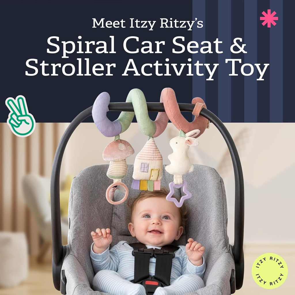 Itzy Ritzy Spiral Car Seat & Stroller Activity Toy - Stroller & Car Seat Toys for Ages 0 Months and Up - Hanging Toys