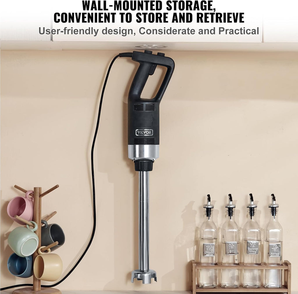 Commercial Immersion Blender, 750W 16" Heavy Duty Hand Mixer, Variable Speed Kitchen Stick Mixer with 304 Stainless