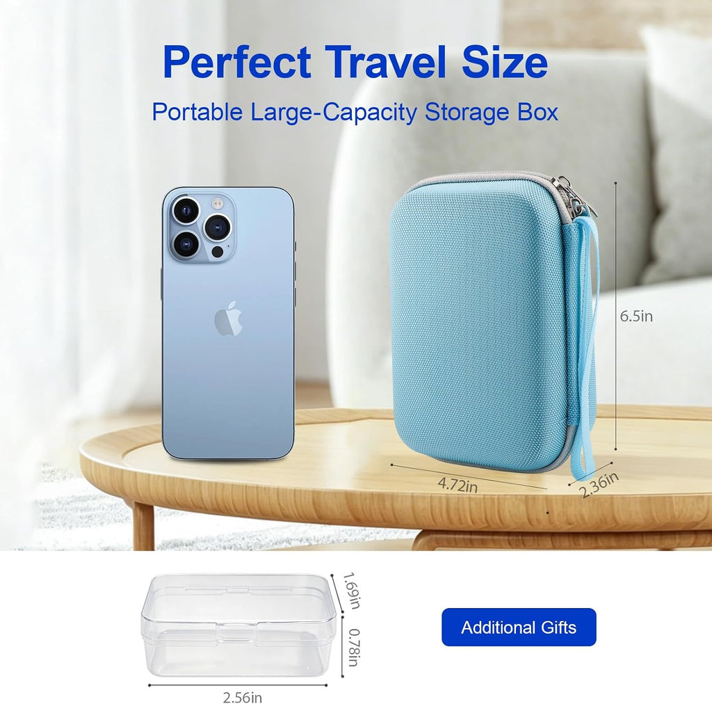 Diabetic Supplies Travel Case, EVA Hard Shell Carrying Bag for Blood Glucose Meter and Testing Kit Accessories, Daily