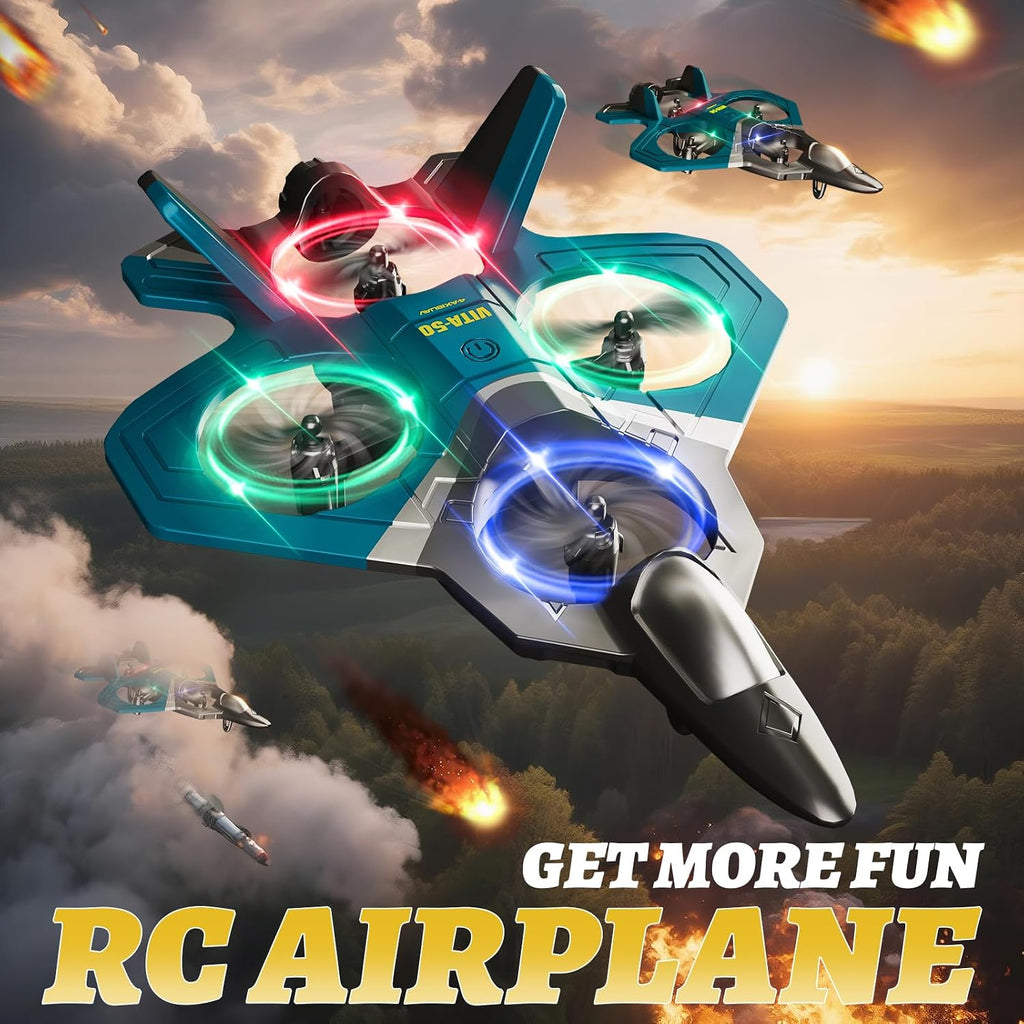 Foam RC Plane for Adults Kids, Remote Control Airplane Toys for Boys Kids Adults Beginners, RC Planes Fighter Jet