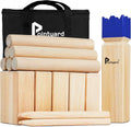 Kubb Yard Game Set Viking Chess Outdoor Hevea Hardwood Toss Game for Adults & Families - with 10 Blocks, 6 Batons
