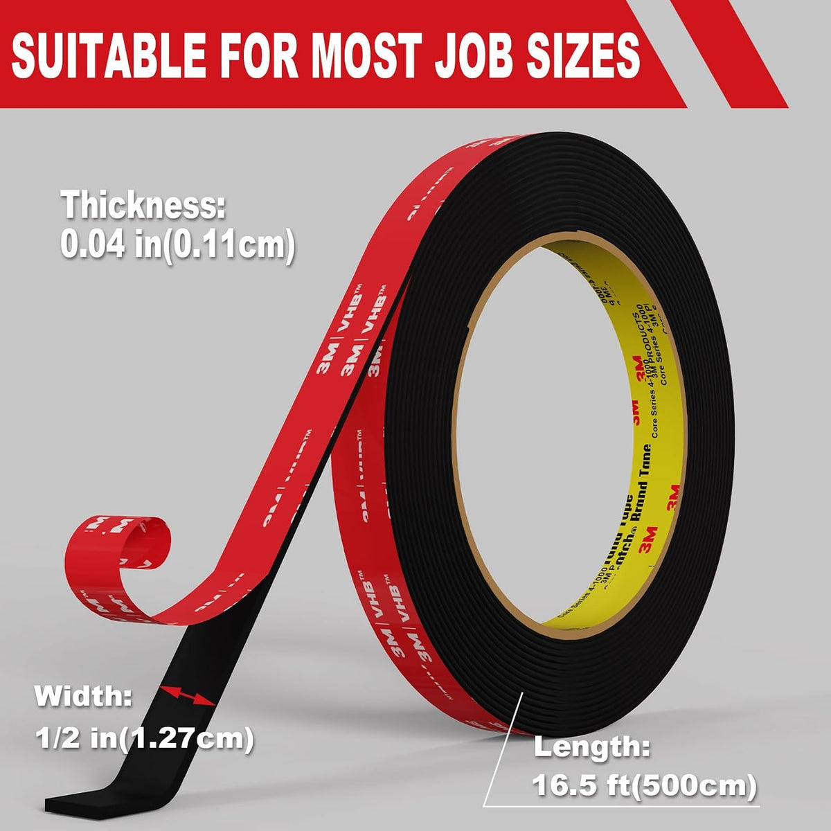 Double Sided Tape Heavy Duty 1/2in x 16.5FT