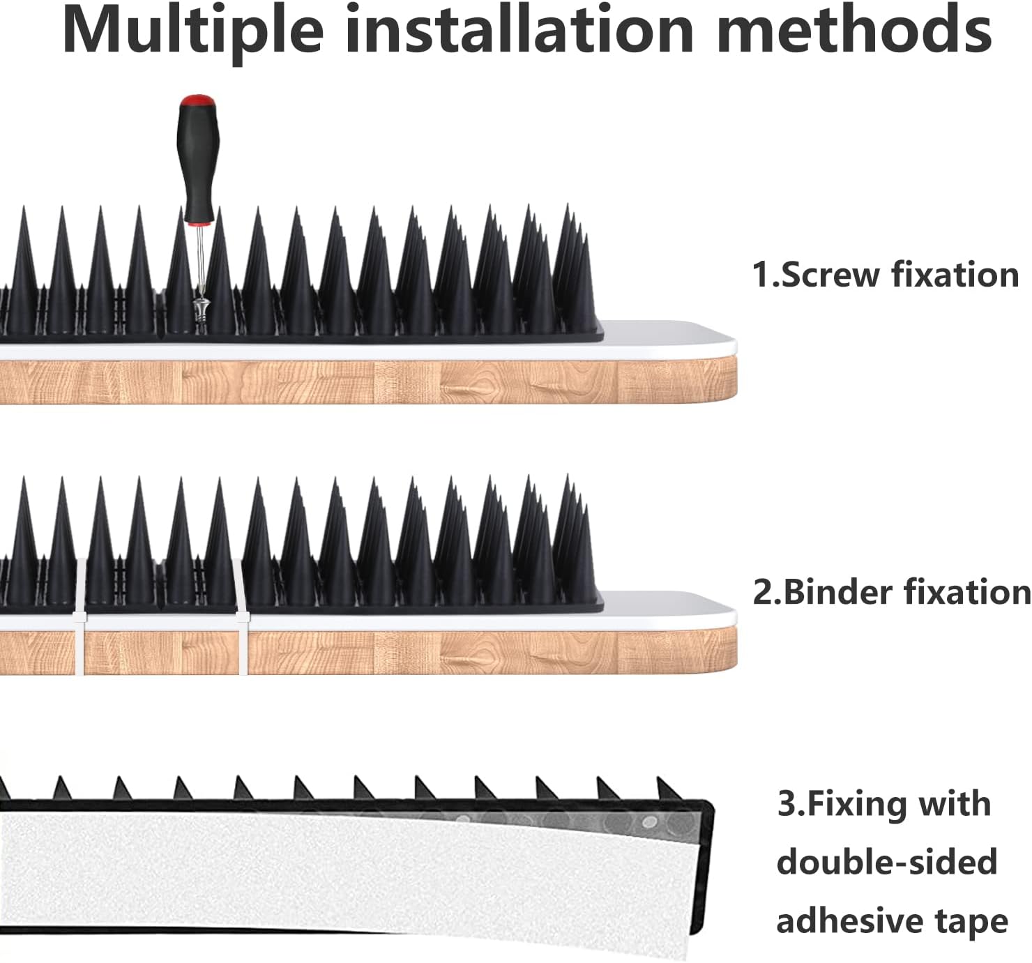 Bird Spikes, 20 Packs Bird Deterrent, Raccoon for Outdoor Repelling Reptiles, Squirrel Spikes for Fences and Roofs to