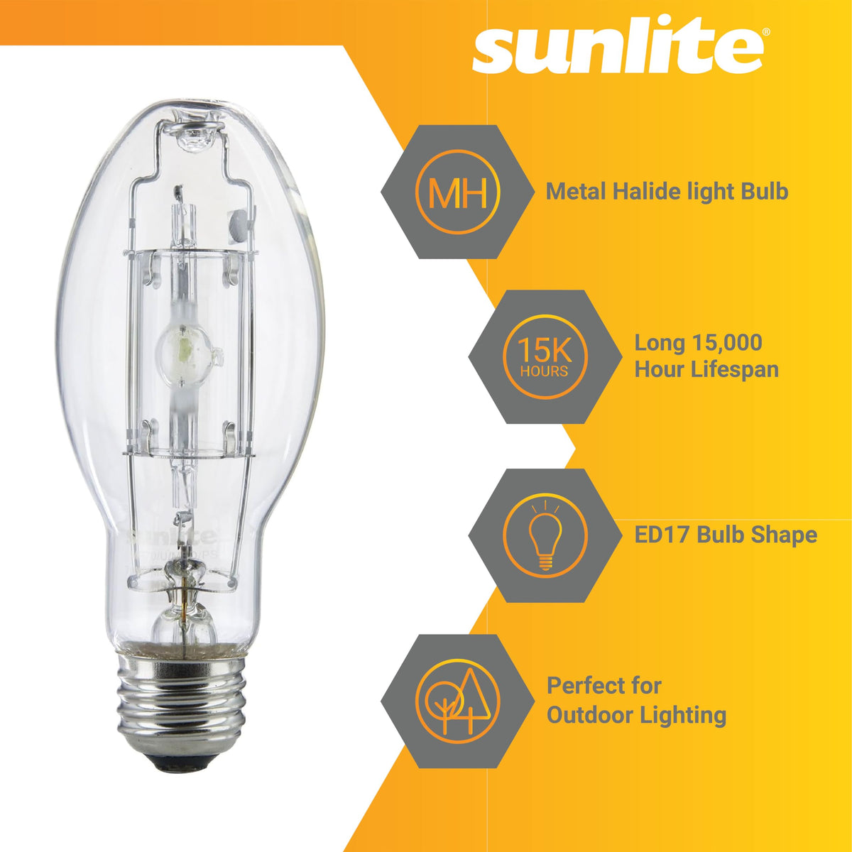MP70/U/MED/PS 03641-SU 70-watt Protected Metal Halide Bulb, Medium Base, Clear