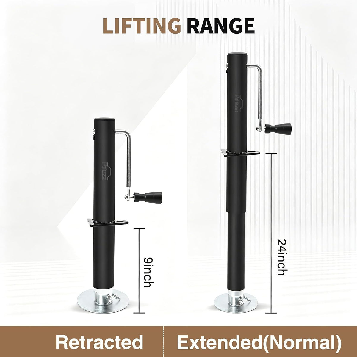 Trailer Tongue Jack 2000lb Lift Capacity, 15" Lift A-Frame Heavy Duty - Manual Sidewind Utility Trailer Jack for RV