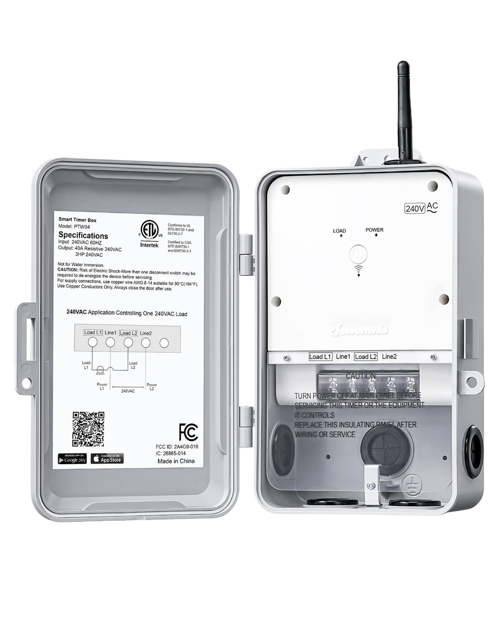 Outdoor Pool Pump Timer, Heavy Duty WiFi Timer Box, 40A 240V 3HP