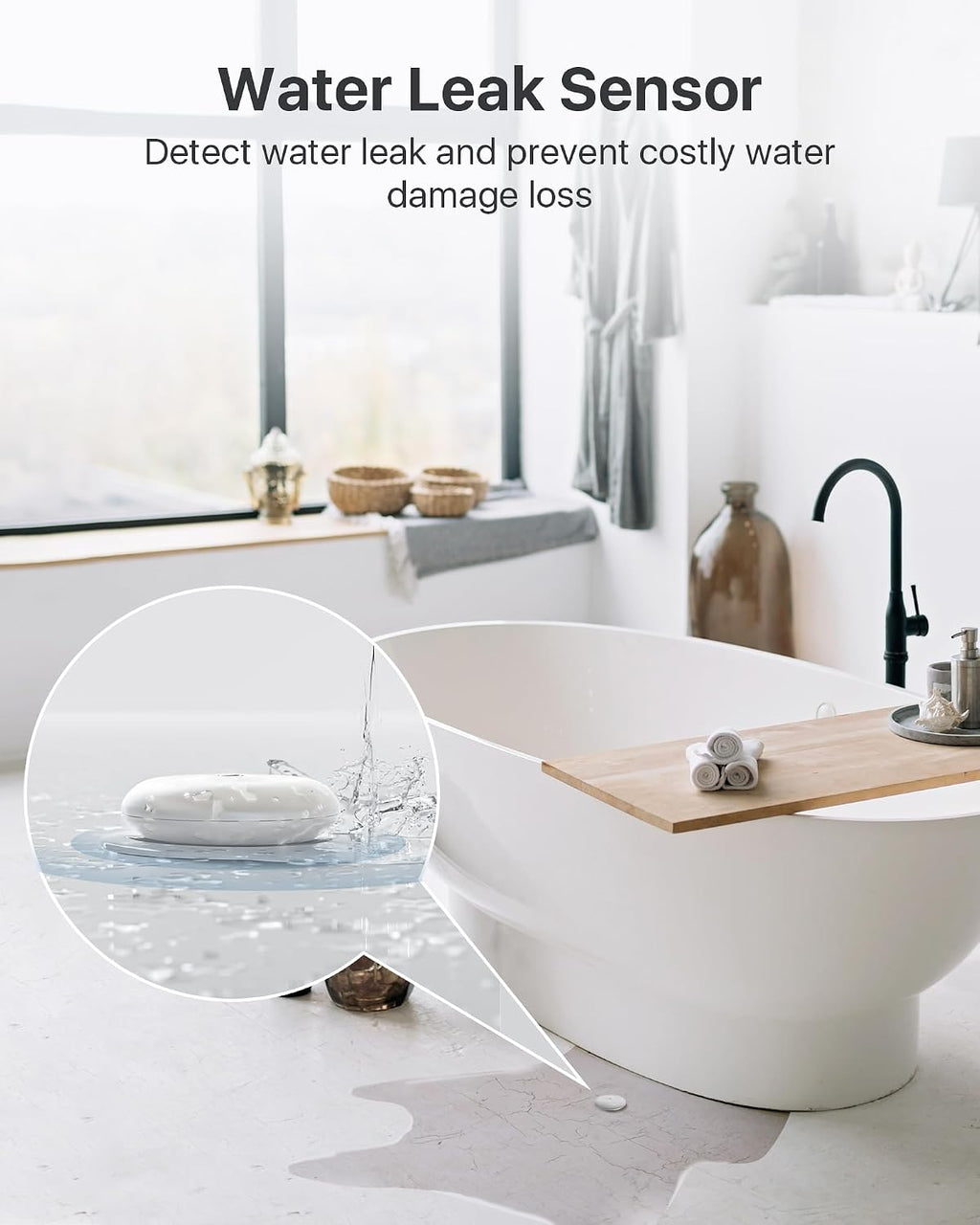 Wireless Alarm System 6 Pieces Kits for Home Apartment | 1 Smart Hub, 2 Door & Window Sensors, 1 Smart Button, 1 PIR