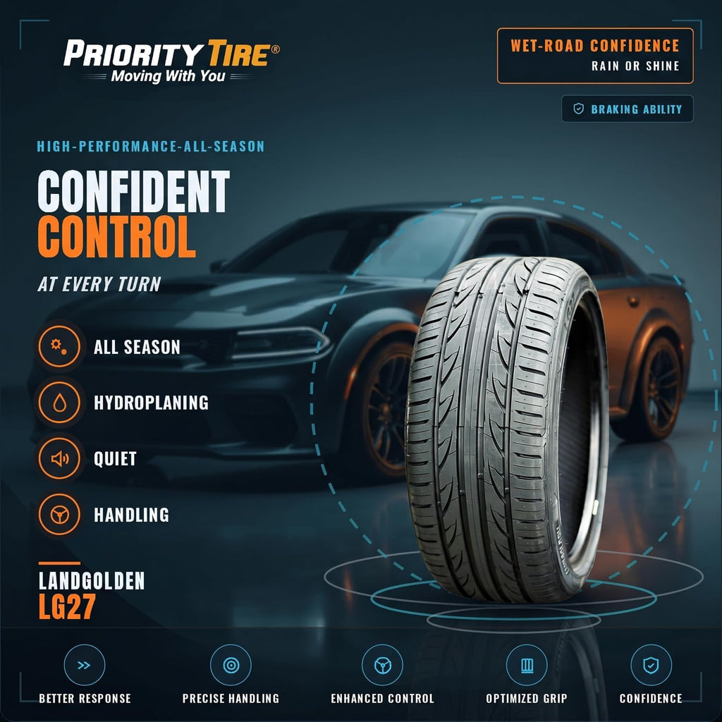 LG27 215/45ZR17 91W XL All Season High Performance Tire | Passenger High Performance All Season Traction 91W Rated