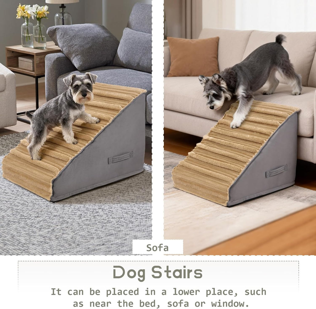 Dog Stairs for Small Dogs, 3-Step Pet Stairs with Non-Slip Bottom,Indoor Pet Steps for Cats,Comfort, Durable Washable