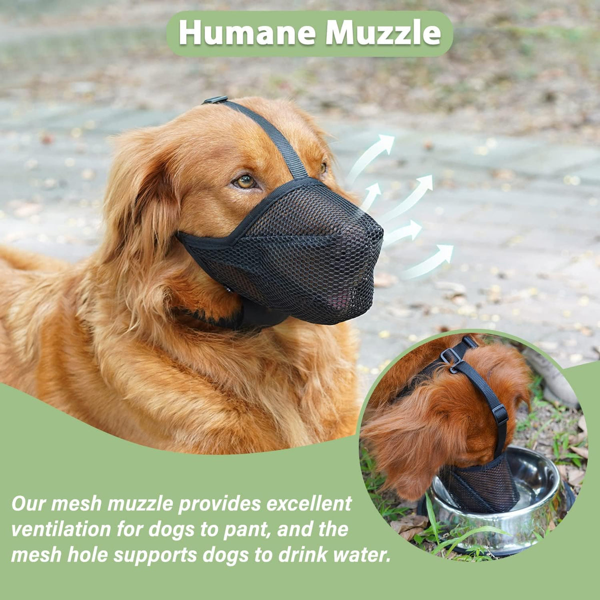 Dog Muzzle, Patented Soft Mesh Muzzle for Scavenging | Black, XXS