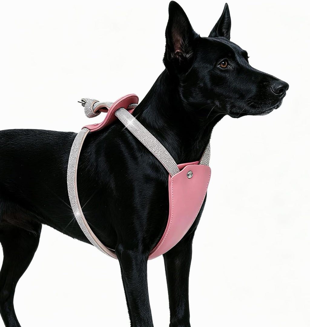 No Pull Dog Harness Step in Easy Walk Rhinestone Crystal Bling Vest Adjustable Soft Padded for Small Medium Dogs
