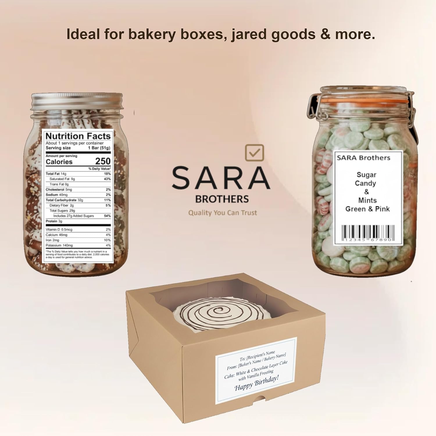 SARA Brothers 4x6 Direct Thermal Shipping Labels, Pack of 500 (1 Fanfold Stack), Commercial Grade, Waterproof