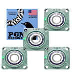 PGN UCF208-24 (4 Pack) Square Flange Bearing 1-1/2" Bore