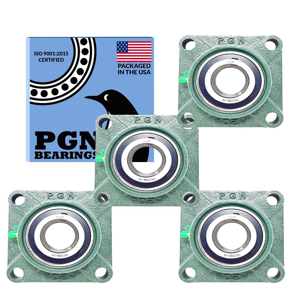 PGN UCF208-24 (4 Pack) Square Flange Bearing 1-1/2" Bore