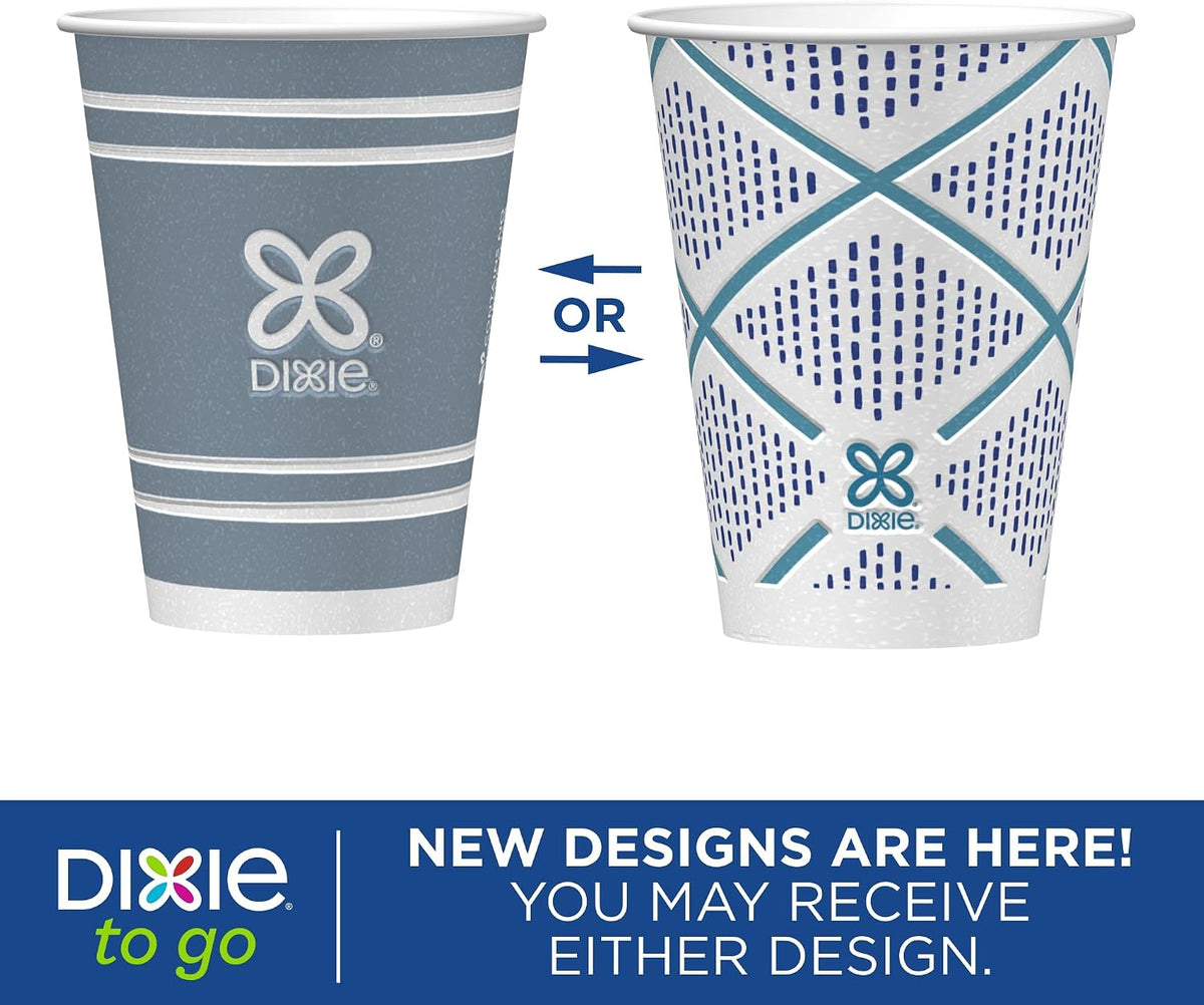 To Go Paper Coffee Cups, 12 oz, 132 Count, Insulated Disposable Cups