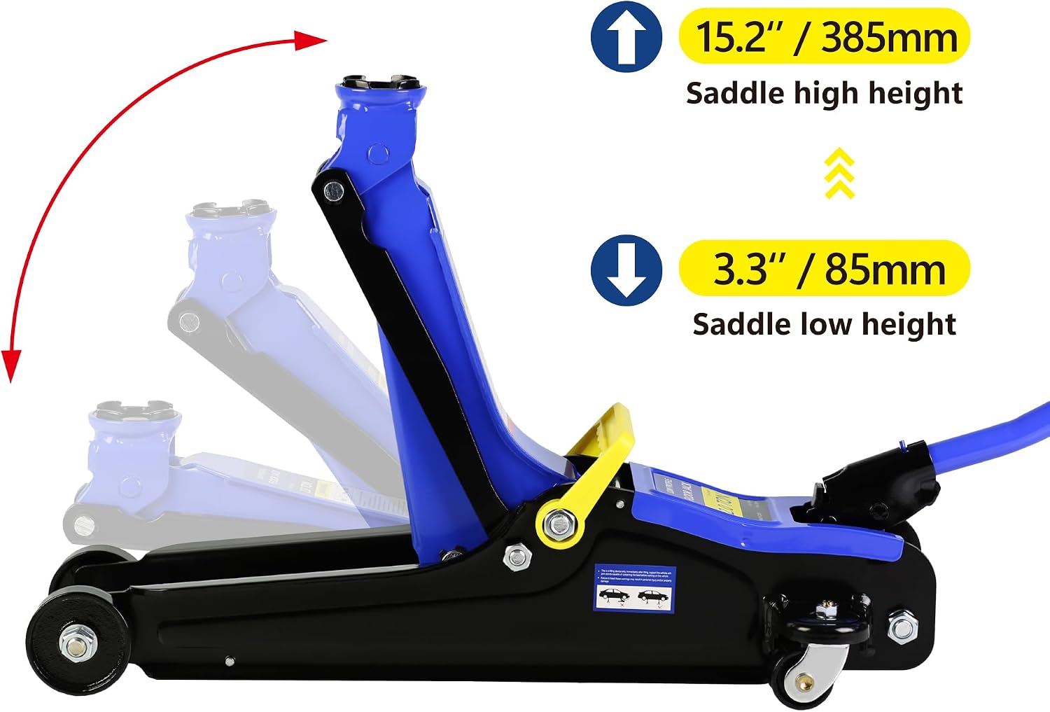 4 Piece Car Truck Floor Jack Service with Jack Stands Tire Repair Kit for Garages, Automotive,Repair Shops and DIY