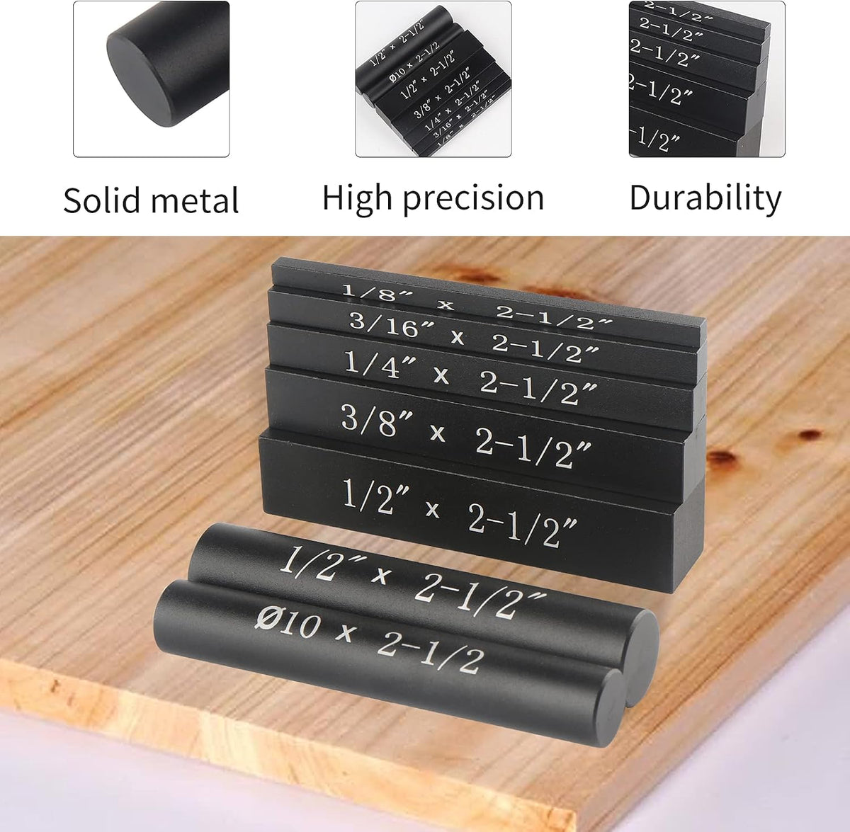 EANOSIC Setup Blocks Height Gauge Set, 7pcs Precision Aluminum Setup Bars for Router and Table Saw Accessories Woodworking Set Up, Bars Include Laser Engraved Size Markings
