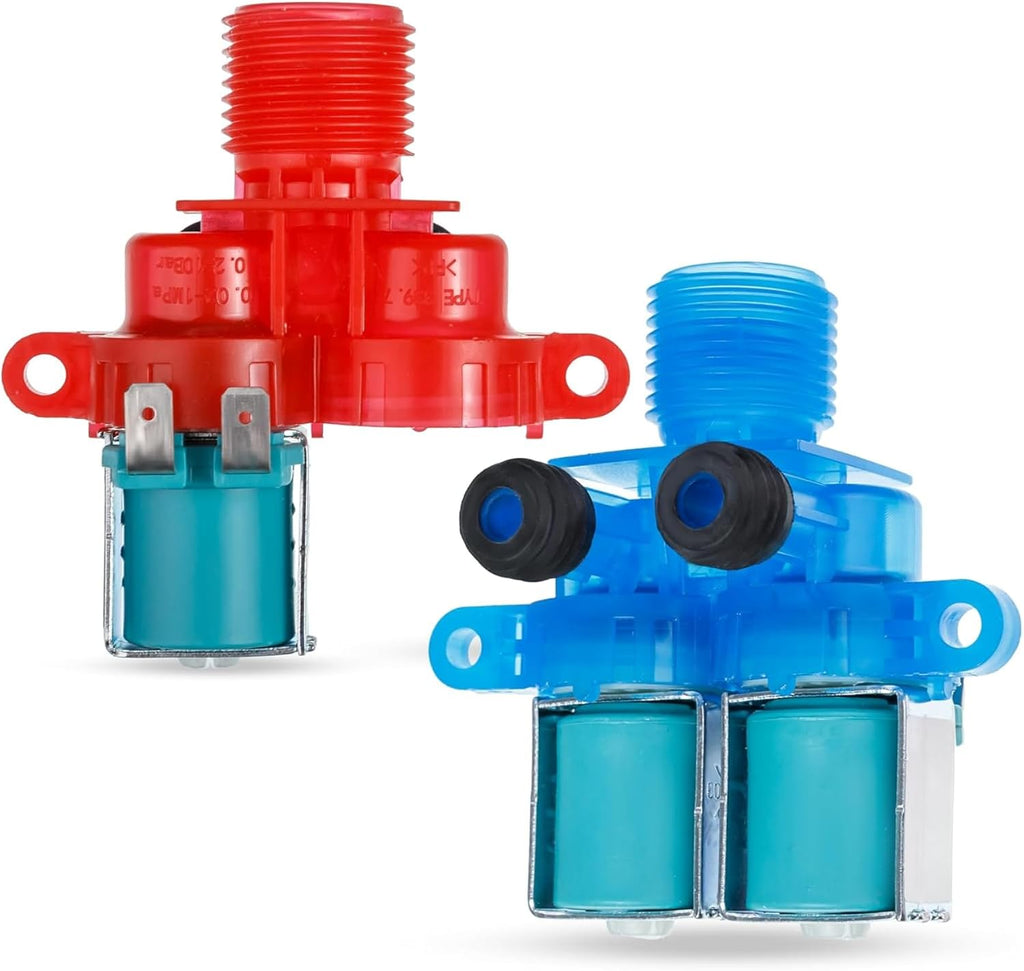 Hot & Cold Water Inlet Valve Replacement For Whirlpool 7MWTW5700YW1 7MWTW5700YW2 WTW5500BW0 WTW5500XL0 WTW5500XL1 WTW5500XL2 WTW5500XW0 WTW5500XW1 WTW5500XW2 WTW5500XW3 WTW5550XW0 Washing Machine