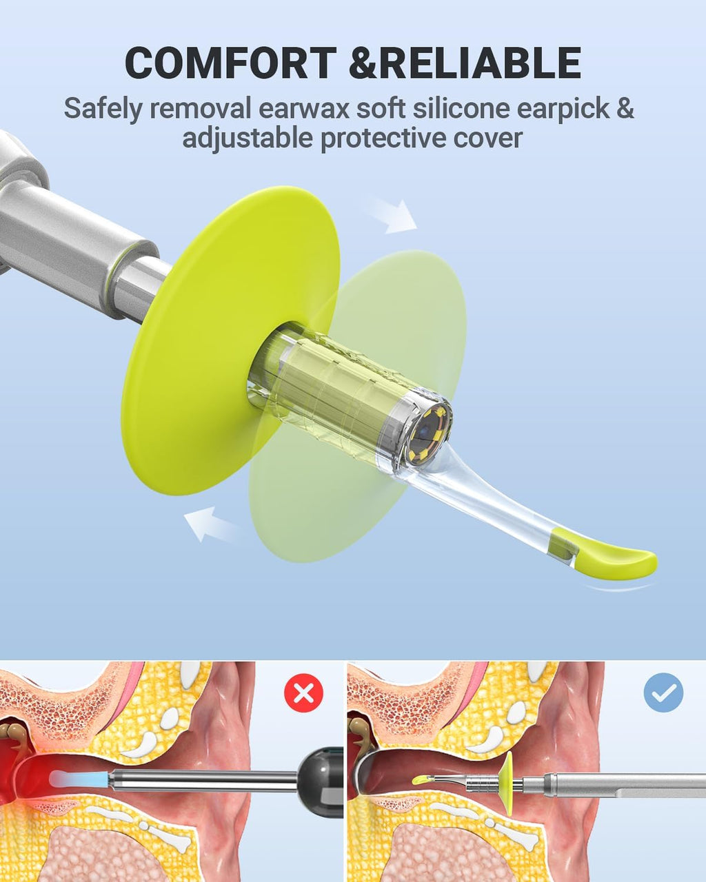 Digital Otoscope Compatible with iPhone & Android, Video Ear Scope Camera