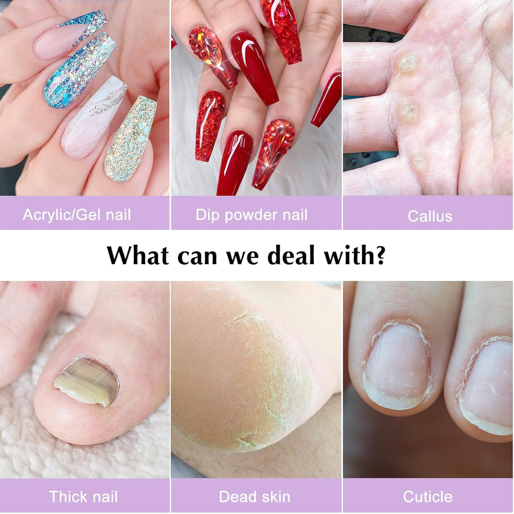 C40 Electric Nail Drill File Professional: for Acrylic Gel Dip Powder Nails Portable Nail Machine Kit Manicure