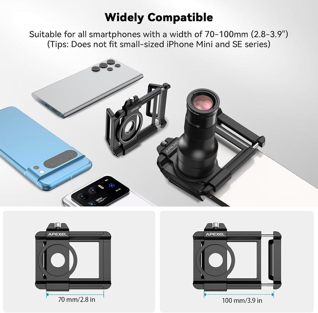 6X Telephoto Lens & 150mm Macro Lens, 2 in 1 Phone Camera Lens Kit with Universal Lens Clip, Phone Lens Attachment