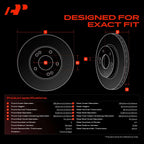 A-Premium Front Vented and Rear Solid Brake Rotors and Ceramic Pads Kit