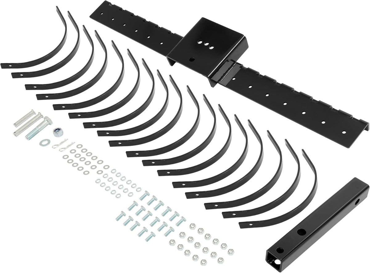48" Tow Behind Landscape Rake Compatible with ATV UTV Tractor W/2" Receiver for Leaves, Debris, Grass, Pine Needles