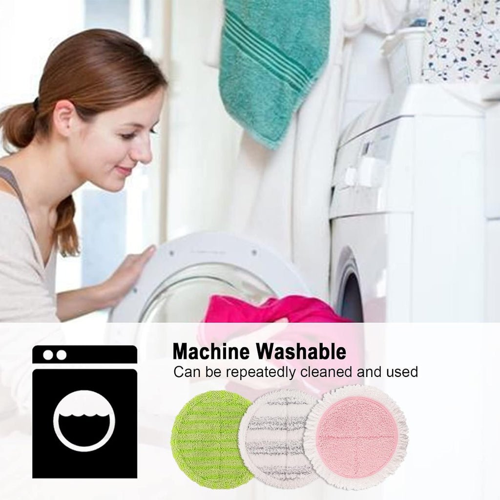 Electric Mop Pads, 6.3in Spin Mop Pads for Most Cordless Electric Spin Mop, Round Mop Replacement Pads for Floor