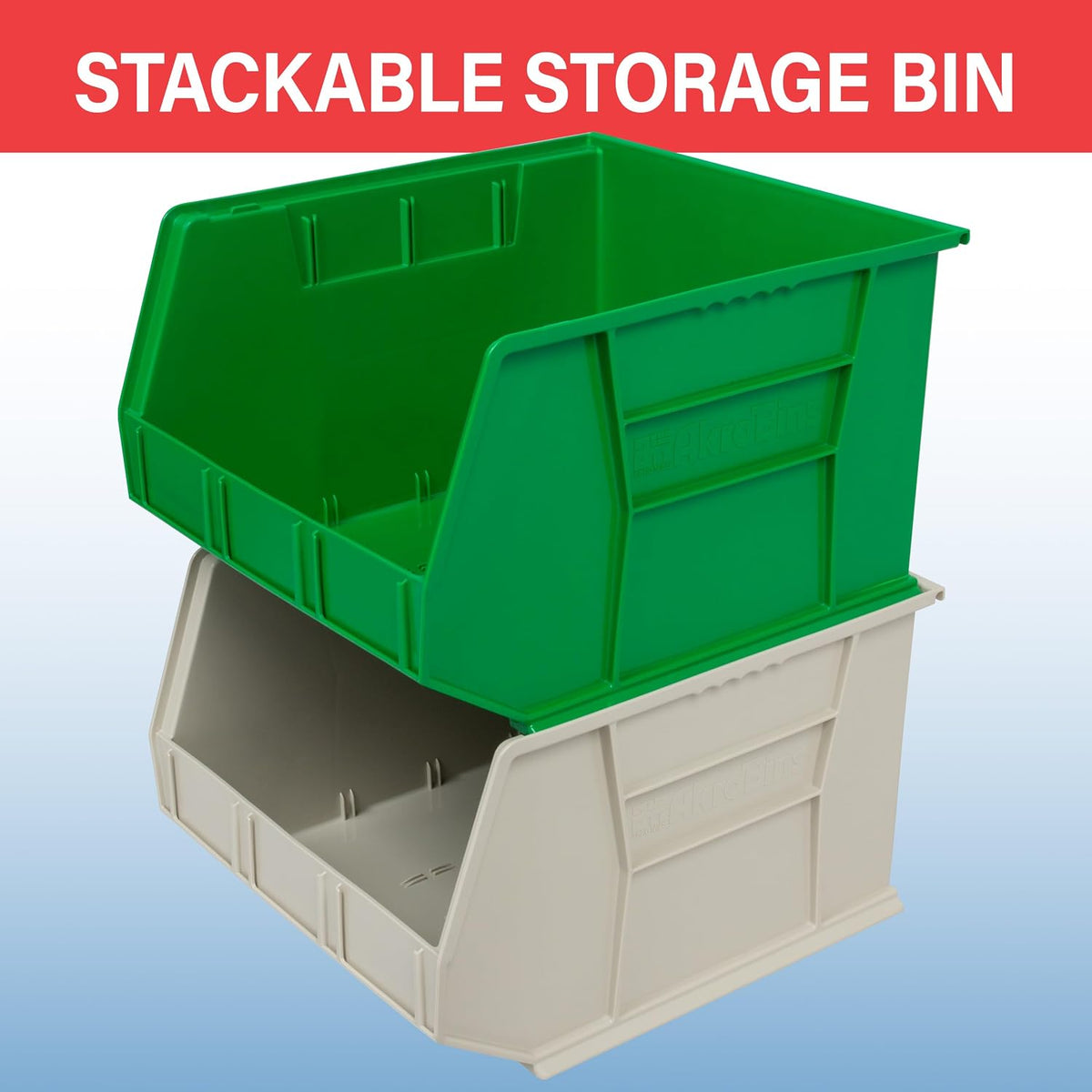AkroBins Plastic Storage Bins, 18"x16"x11", Blue, 3-Pack