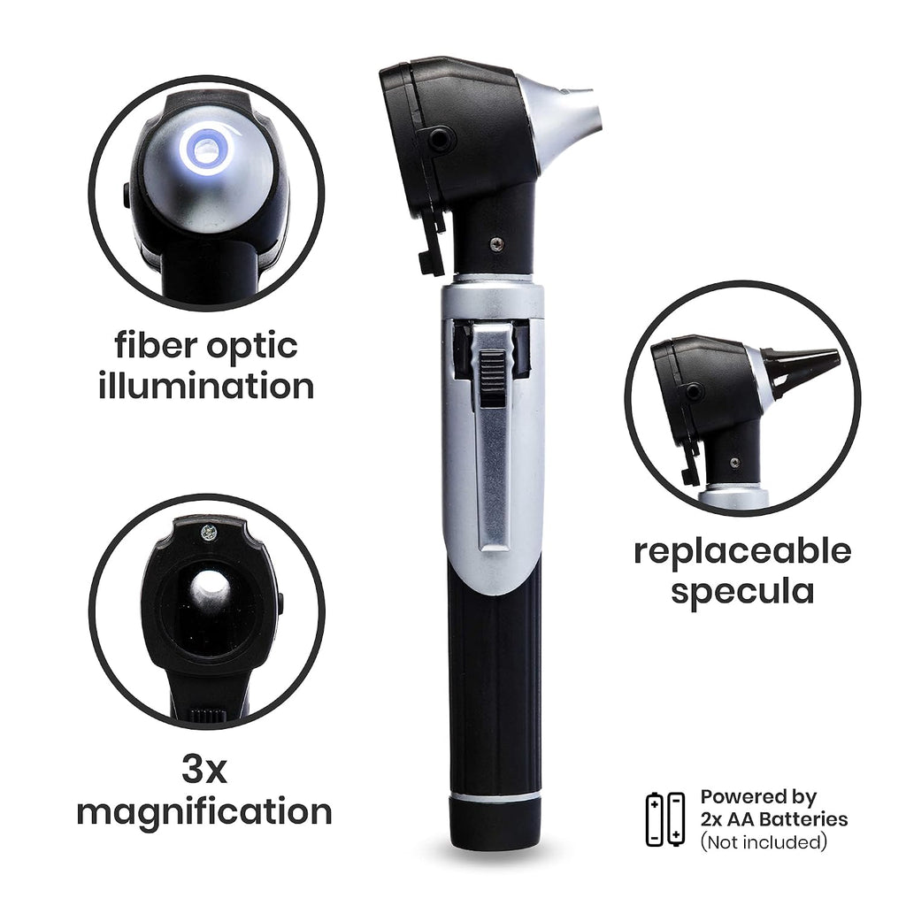 ZetaLife Otoscope - Ear Scope with Light, Ear Infection Detector, Pocket Size (Black Color)