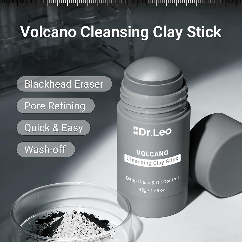 Blackhead Remover Clay Mask Stick, Volcanic Mud & Kaolin, 1.58oz | Charcoal clay mask stick for deep pore detox