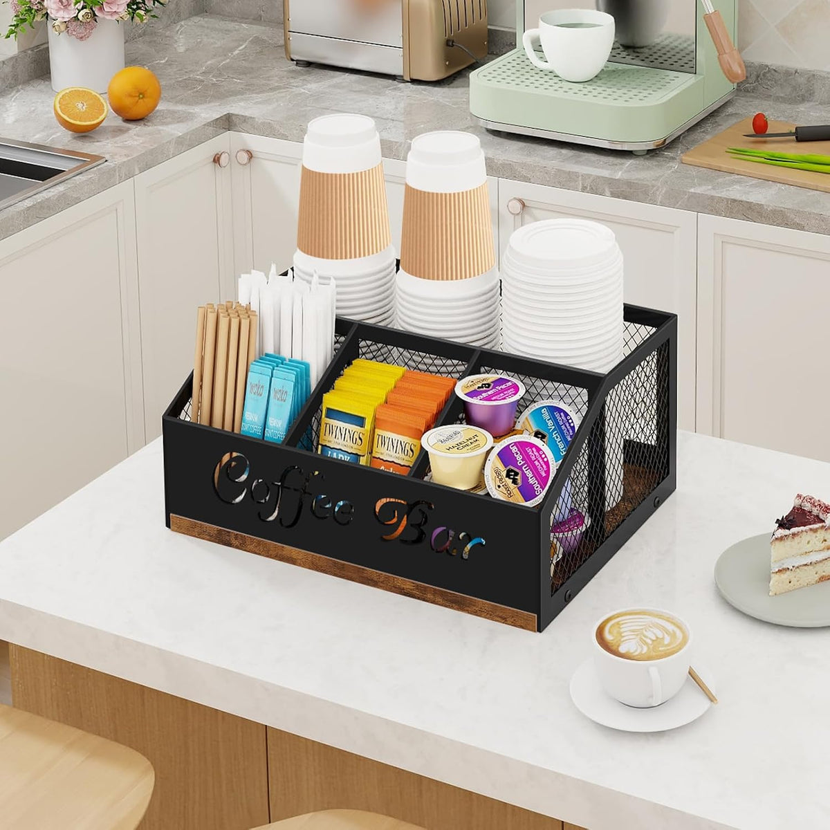 Coffee Station Organizer for Countertop, Coffee Bar Organizer